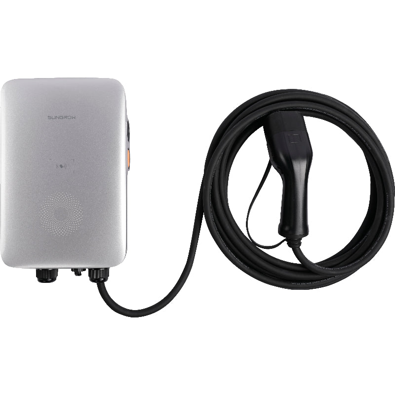 Sungrow AC011E-01, Wallbox/EV Charger 11kW, 3-phasig, mit dem vormontierten Ladekabel 7 m, mit OCCP, IP65, 5 Jahre Garantie, Weiß