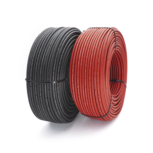 PNTech H1Z2Z2-K 6mm², 50 m/100 m/200 m/500 m, rote und schwarze DC-Kabel für Solaranlagen, CCA-Material