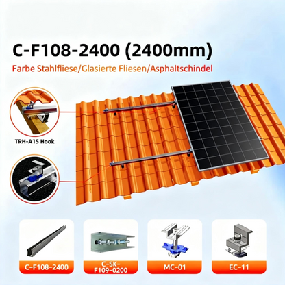 Hopergy MC-01, 30/35mm Verstellbarer Mittelclip, Schwarz, Gilt für C-F108-2400