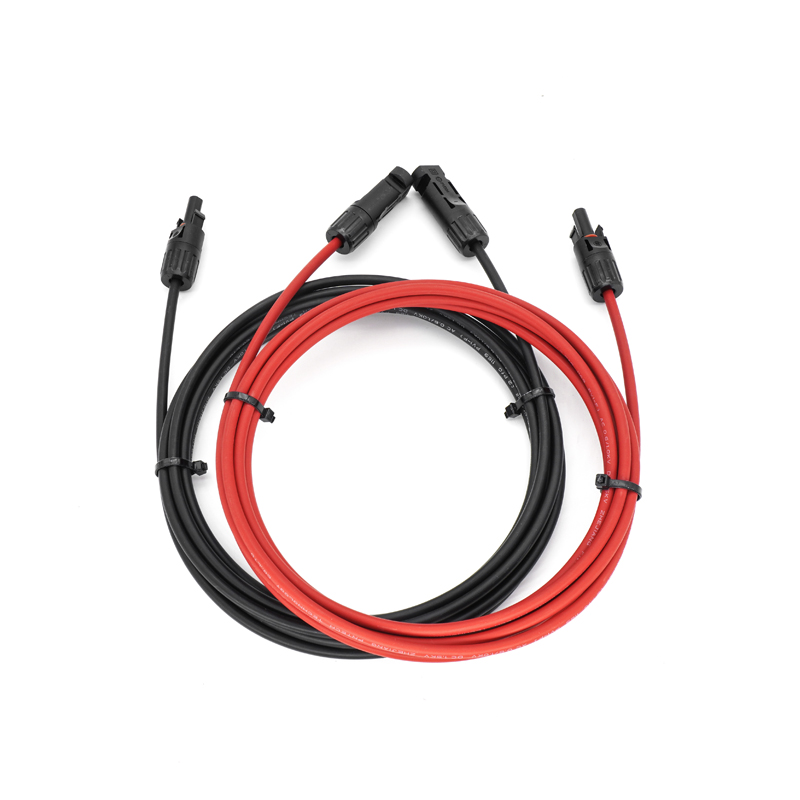 PNTech DCext-4mm²/6mm² 1/2/3/5/10/20 m, MC4 Verlängerungskabel, rote ＆ schwarze für Solar-PV-Anlagen