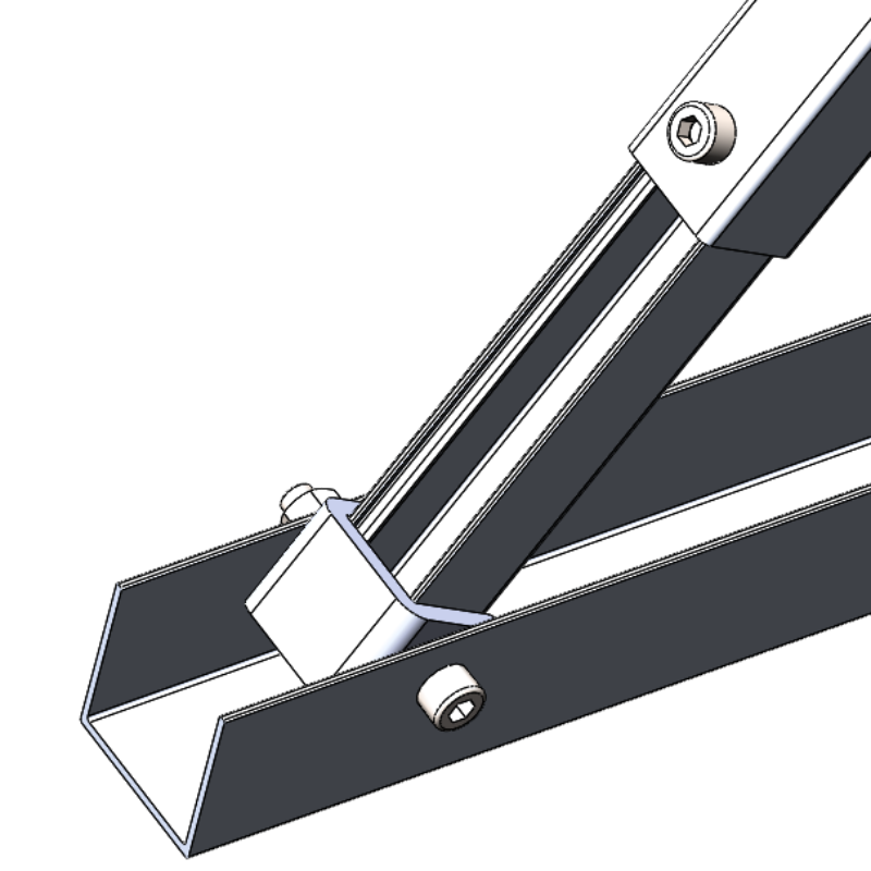 Hopergy M1D-W1200, Aluminium-Profil-Dreieckshalter, Winkelverstellbarer Dreieckshalter für Flachdächer, 18~30° verstellbar