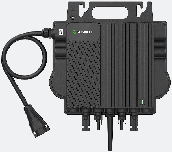 Balkonkraftwerk 800W, Growatt Mikrowechselrichter NEO 800M-X, 2 x Glas-Glas Solarmodule, mit Batteriespeicher