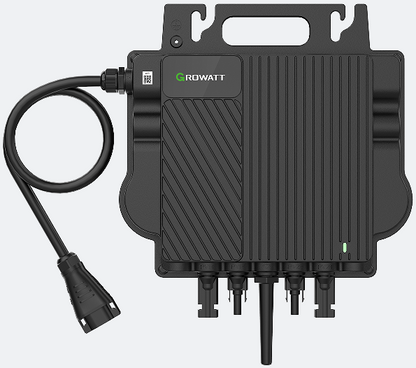 Balkonkraftwerk 800W, Growatt Mikrowechselrichter NEO 800M-X, 2 x Glas-Glas Solarmodule, mit Batteriespeicher