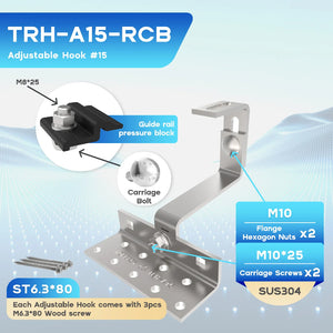Hopergy TRH-A15-RCB Verstellbarer Dachziegelhaken