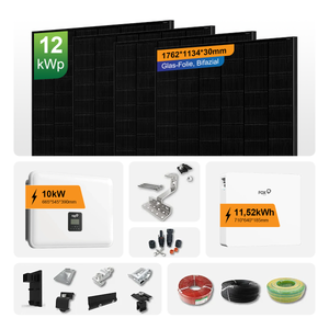 Fox ESS 12 kW Komplett-Solarsystem mit 11,52 kWh Batterie und H3-10.0-Smart HV Dreiphasiger Hybrid-Wechselrichter + JAM54D41-460/LR 460W PV-Module
