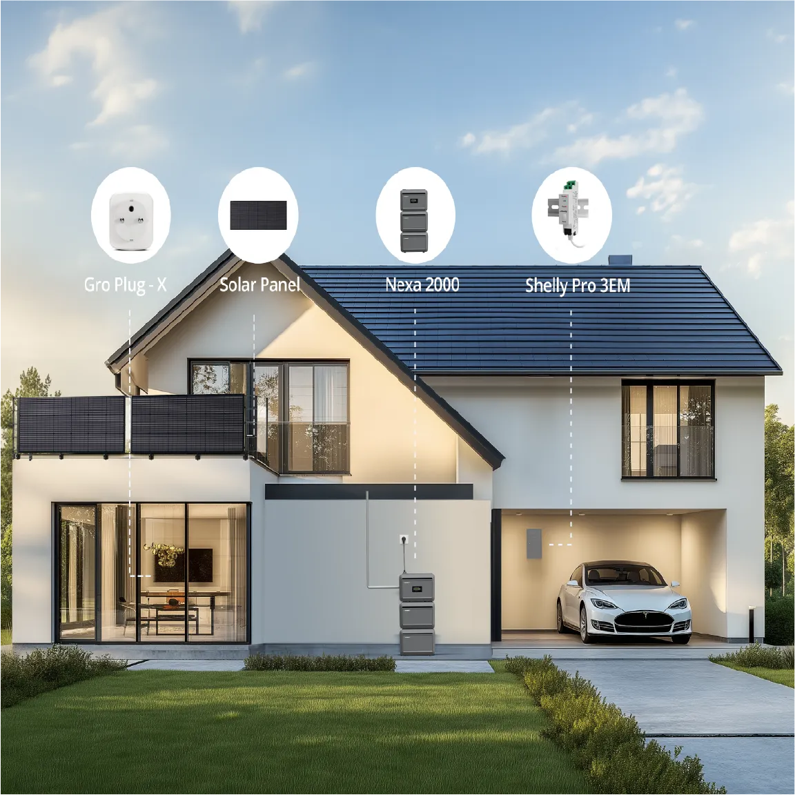 Growatt NEXA 2000, All-in-one Balkon-Solarspeicher, 2048Wh LiFePO4 Batterie mit WiFi/Bluetooth