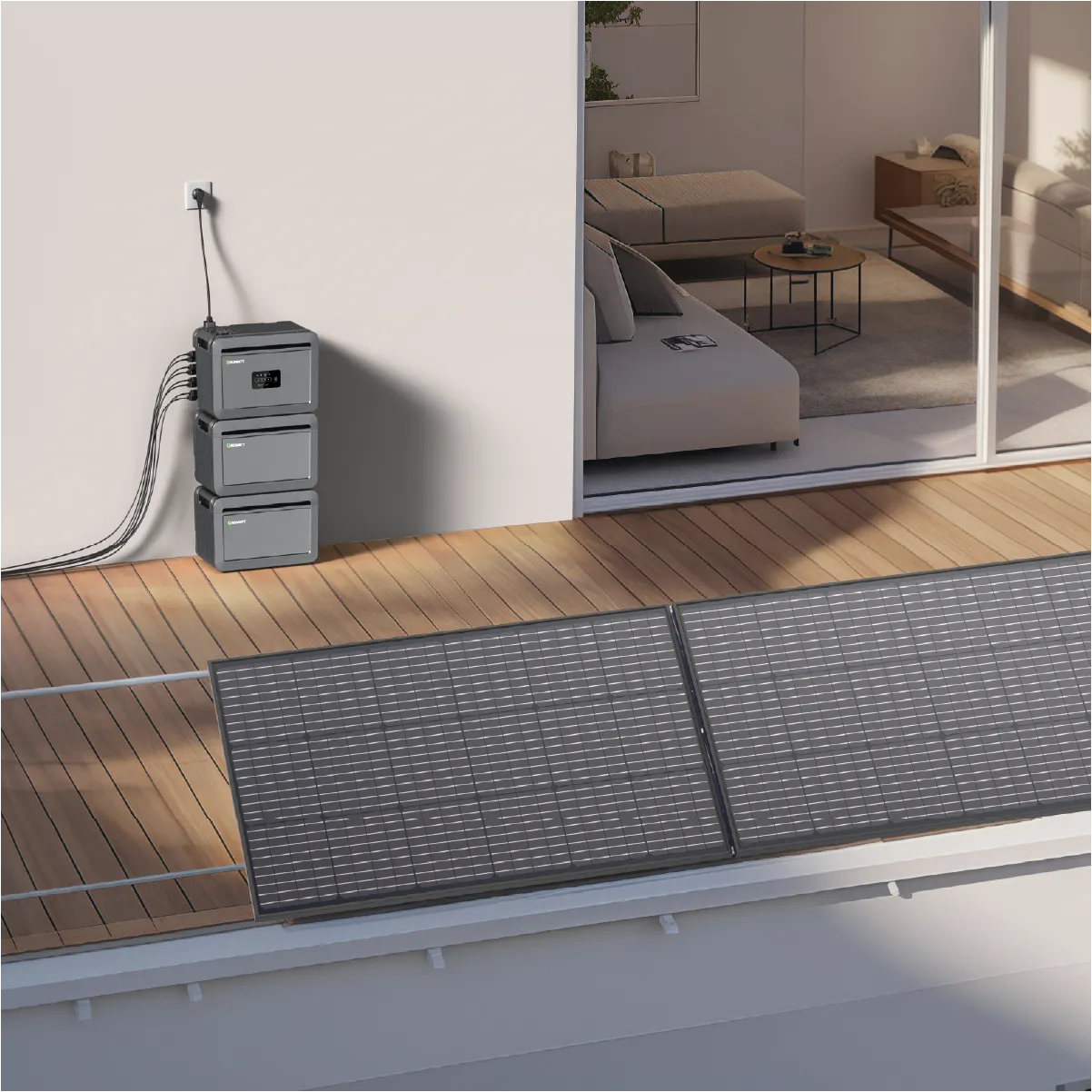 Growatt NEXA 2000, All-in-one Balkon-Solarspeicher, 2048Wh LiFePO4 Batterie mit WiFi/Bluetooth