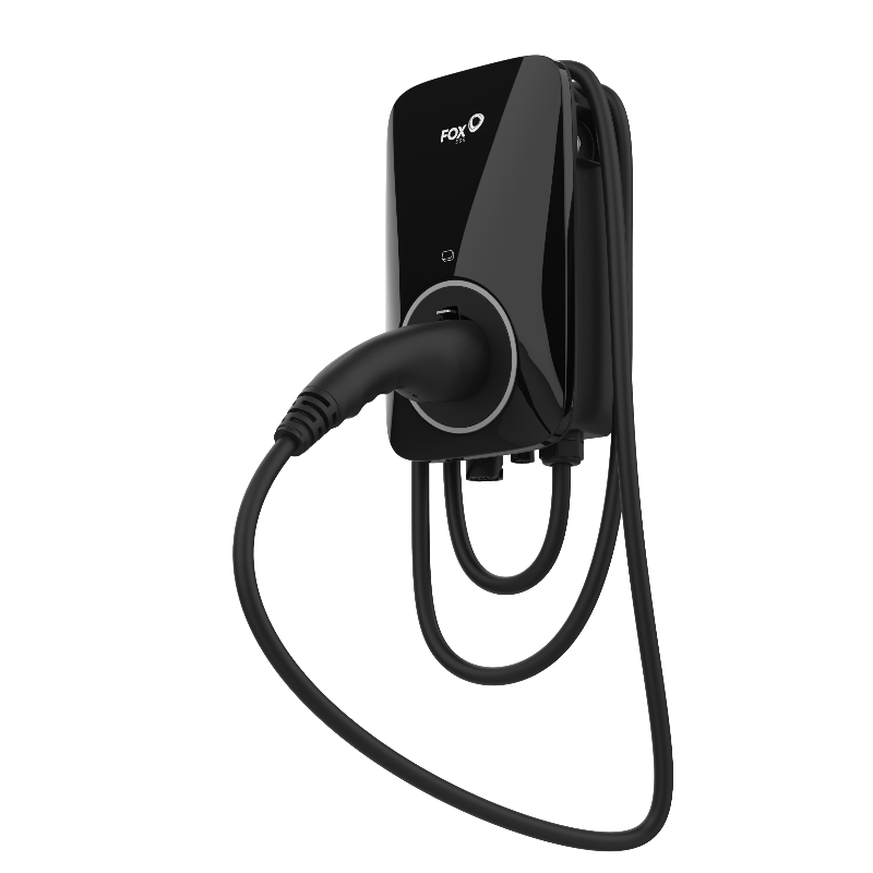 FoxEss A011KP1-E-2-WO-B(Plug-Version/Stecker-Version), 11 kW, 3-phasig, mit WLAN & OCCP, mit 6-Meter-Kabel, IP55, 3 Jahre Garantie, Schwarz