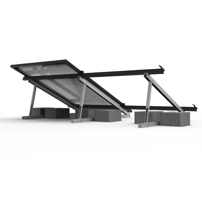 Hopergy M2B-L1350, Verstellbare Dreieckshalterung für RA-SSC Aluminiumschienen, Flachdachhalterung, Bodenhalterung, Neigungswinkel: 15~30°