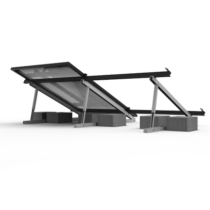 Hopergy M2B-L1350, Verstellbare Dreieckshalterung für RA-SSC Aluminiumschienen, Flachdachhalterung, Bodenhalterung, Neigungswinkel: 15~30°