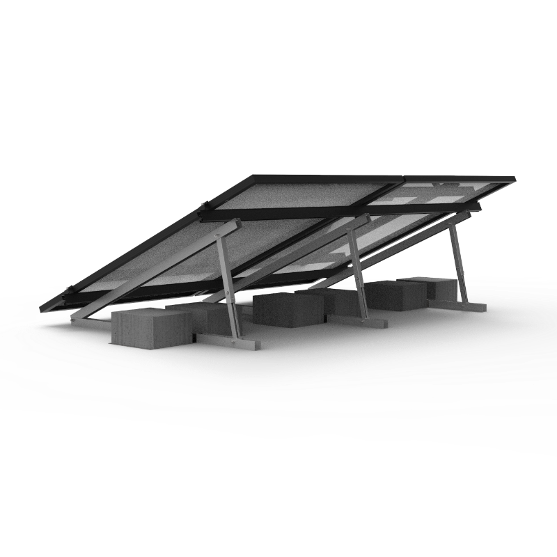 Hopergy M2B-L1350, Verstellbare Dreieckshalterung für RA-SSC Aluminiumschienen, Flachdachhalterung, Bodenhalterung, Neigungswinkel: 15~30°