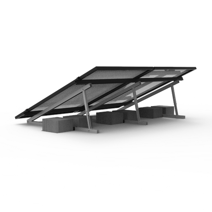 Hopergy M2B-L1350, Verstellbare Dreieckshalterung für RA-SSC Aluminiumschienen, Flachdachhalterung, Bodenhalterung, Neigungswinkel: 15~30°