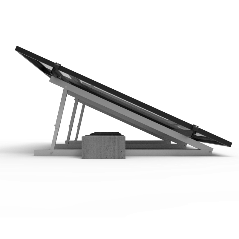 Hopergy M2B-L1350, Verstellbare Dreieckshalterung für RA-SSC Aluminiumschienen, Flachdachhalterung, Bodenhalterung, Neigungswinkel: 15~30°
