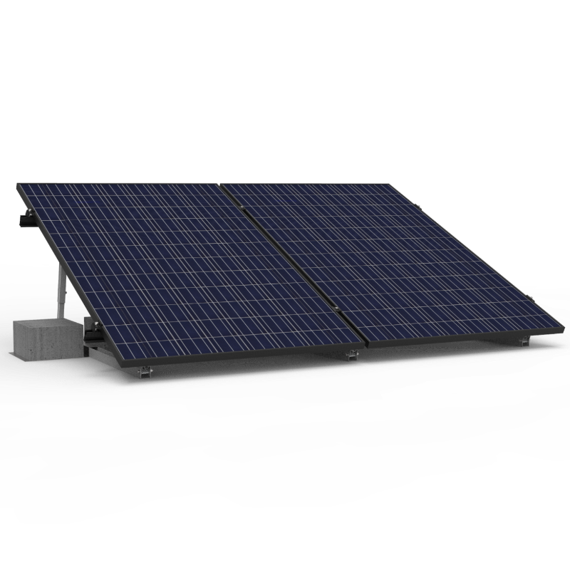 Hopergy M2B-L1350, Verstellbare Dreieckshalterung für RA-SSC Aluminiumschienen, Flachdachhalterung, Bodenhalterung, Neigungswinkel: 15~30°