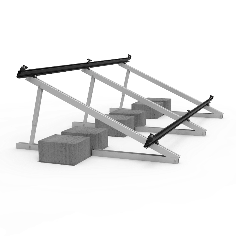 Hopergy M2B-L1350, Verstellbare Dreieckshalterung für RA-SSC Aluminiumschienen, Flachdachhalterung, Bodenhalterung, Neigungswinkel: 15~30°