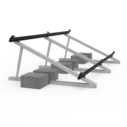 Hopergy M2B-L1350, Verstellbare Dreieckshalterung für RA-SSC Aluminiumschienen, Flachdachhalterung, Bodenhalterung, Neigungswinkel: 15~30°