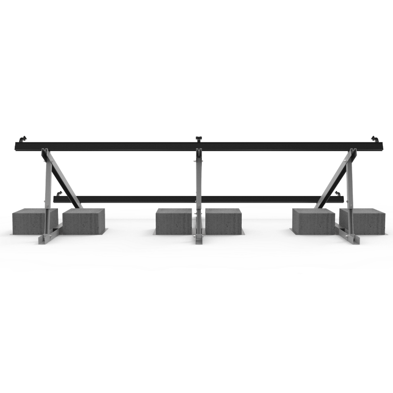 Hopergy M2B-L1350, Verstellbare Dreieckshalterung für RA-SSC Aluminiumschienen, Flachdachhalterung, Bodenhalterung, Neigungswinkel: 15~30°