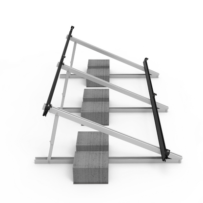 Hopergy M2B-L1350, Verstellbare Dreieckshalterung für RA-SSC Aluminiumschienen, Flachdachhalterung, Bodenhalterung, Neigungswinkel: 15~30°